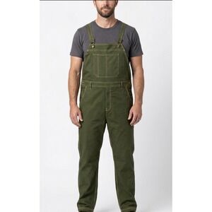 Chefwear Overalls Men Green/Yellow SzXL Cook Farm Dairy Brew Hipster Restaurant